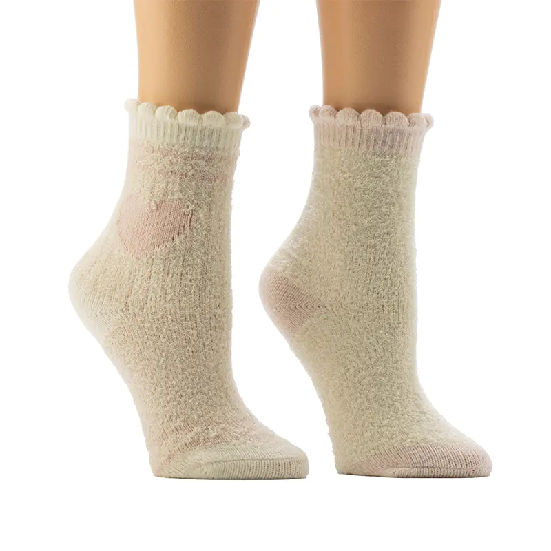 Ladies'Scalop Welt Jacquard Stocaí Baile Cosy