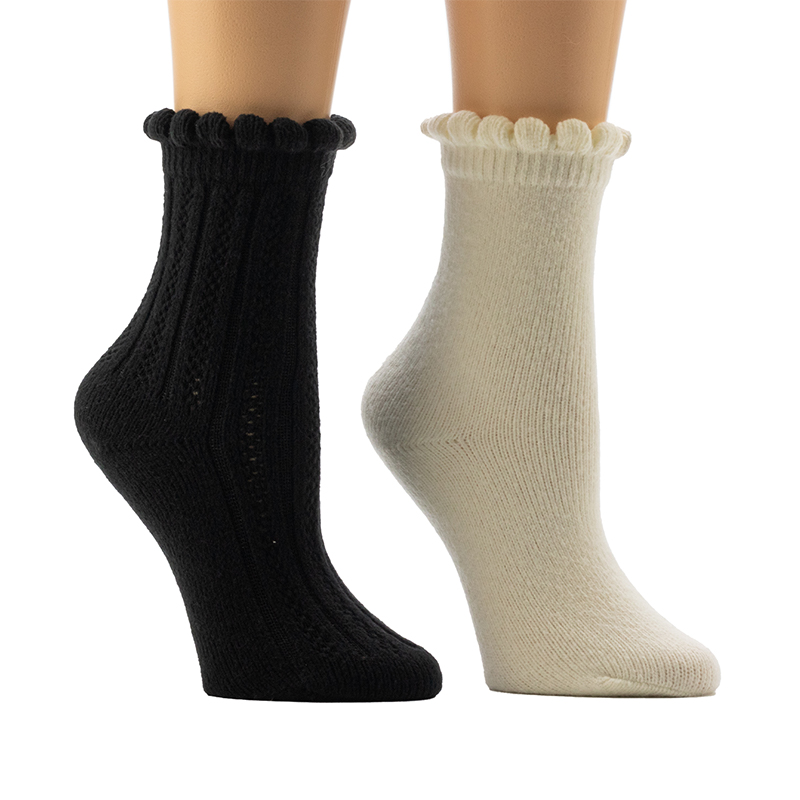 Ladies'Scallop Welt Stocaí Baile Cosy
